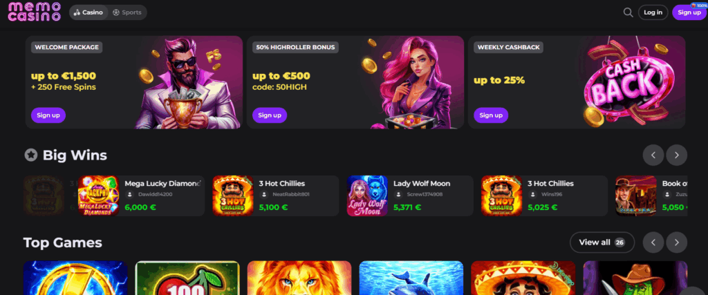 MemoCasino online
